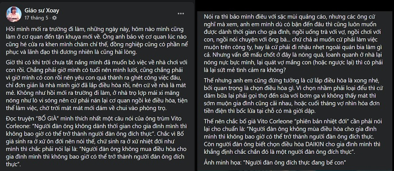 Góc tiếp cận là “một người đàn ông chu đáo biết chọn mua máy điều hòa cho gia đình của mình” để giới thiệu sản phẩm máy điều hòa DAIKIN 