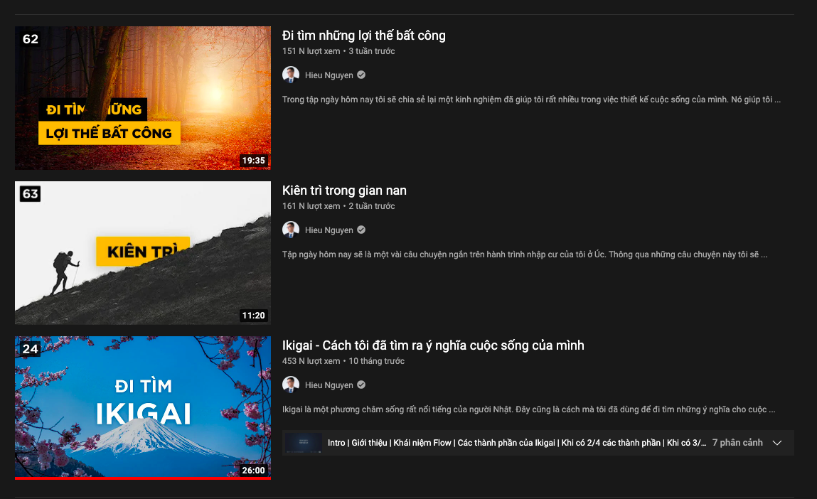 Ngay từ thumbnail có thể lọc được người xem có quan tâm đến chủ đề