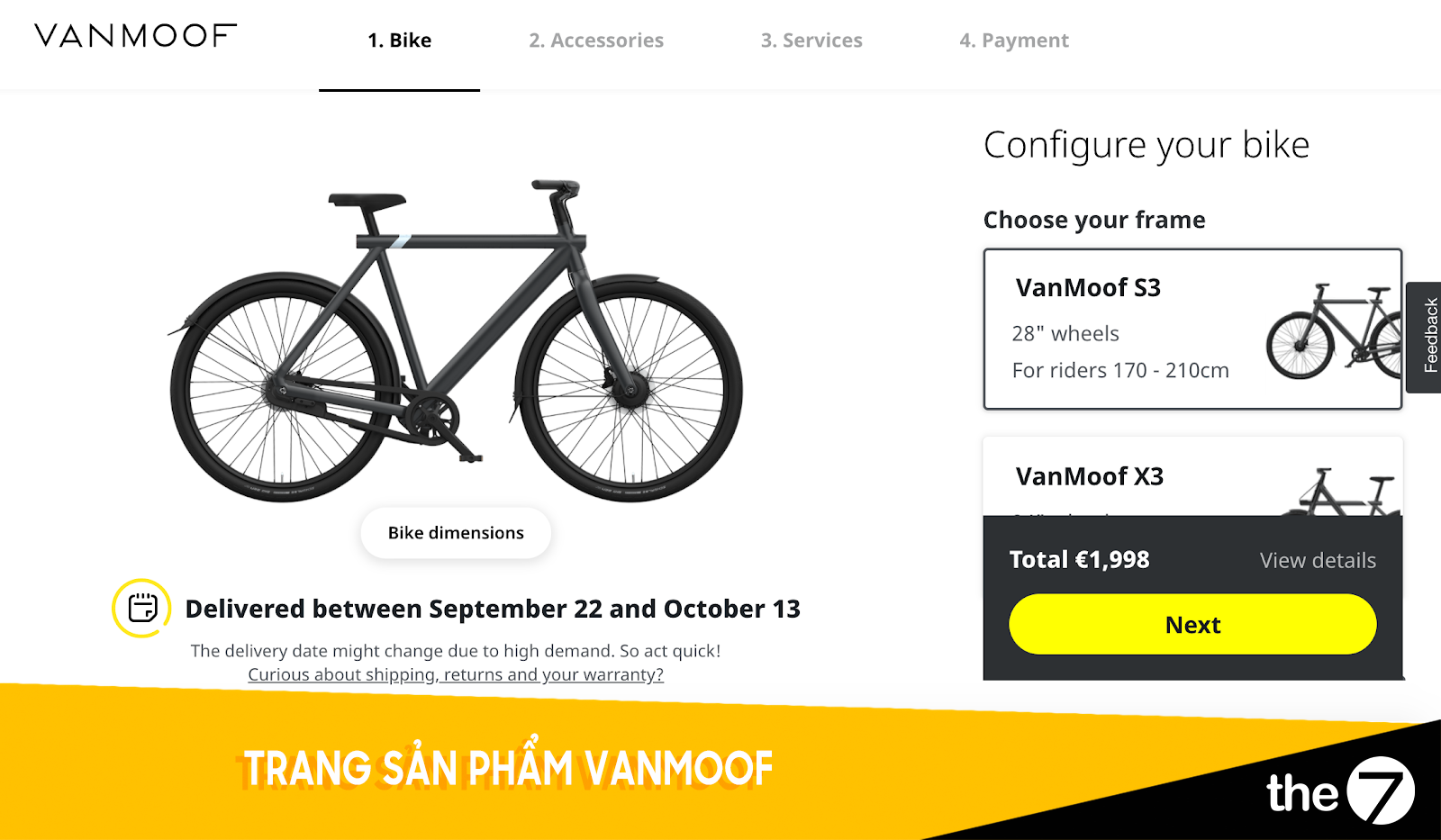 Thiết kế website bán hàng - Trang bán hàng Vanmoof