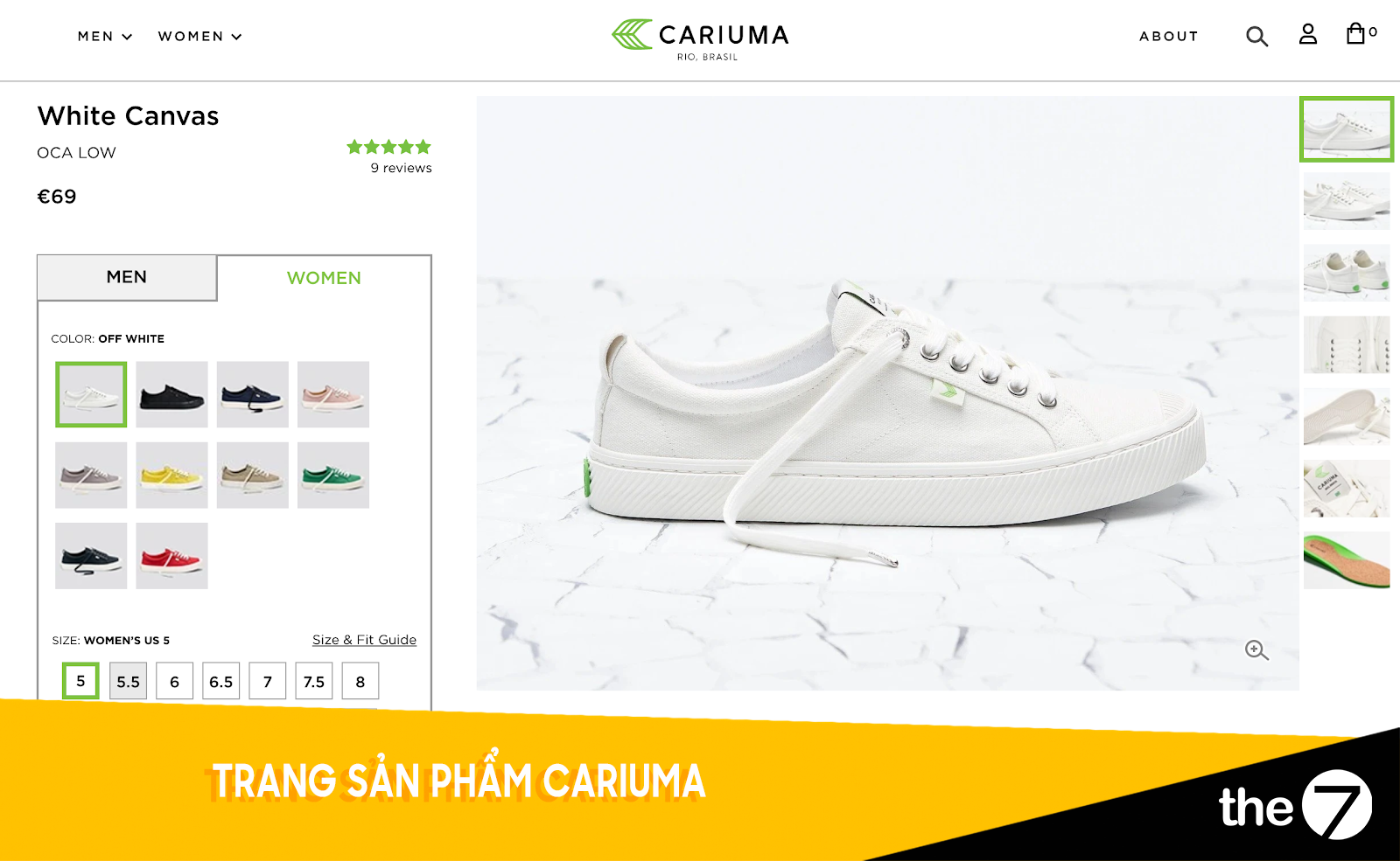 Trang sản phẩm Cariuma