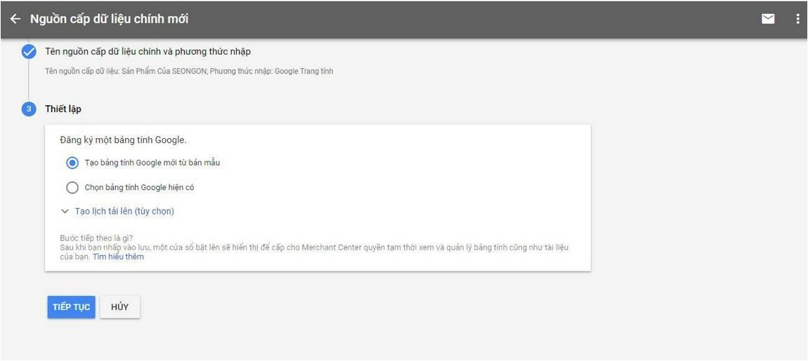 tạo nguồn cấp chính.