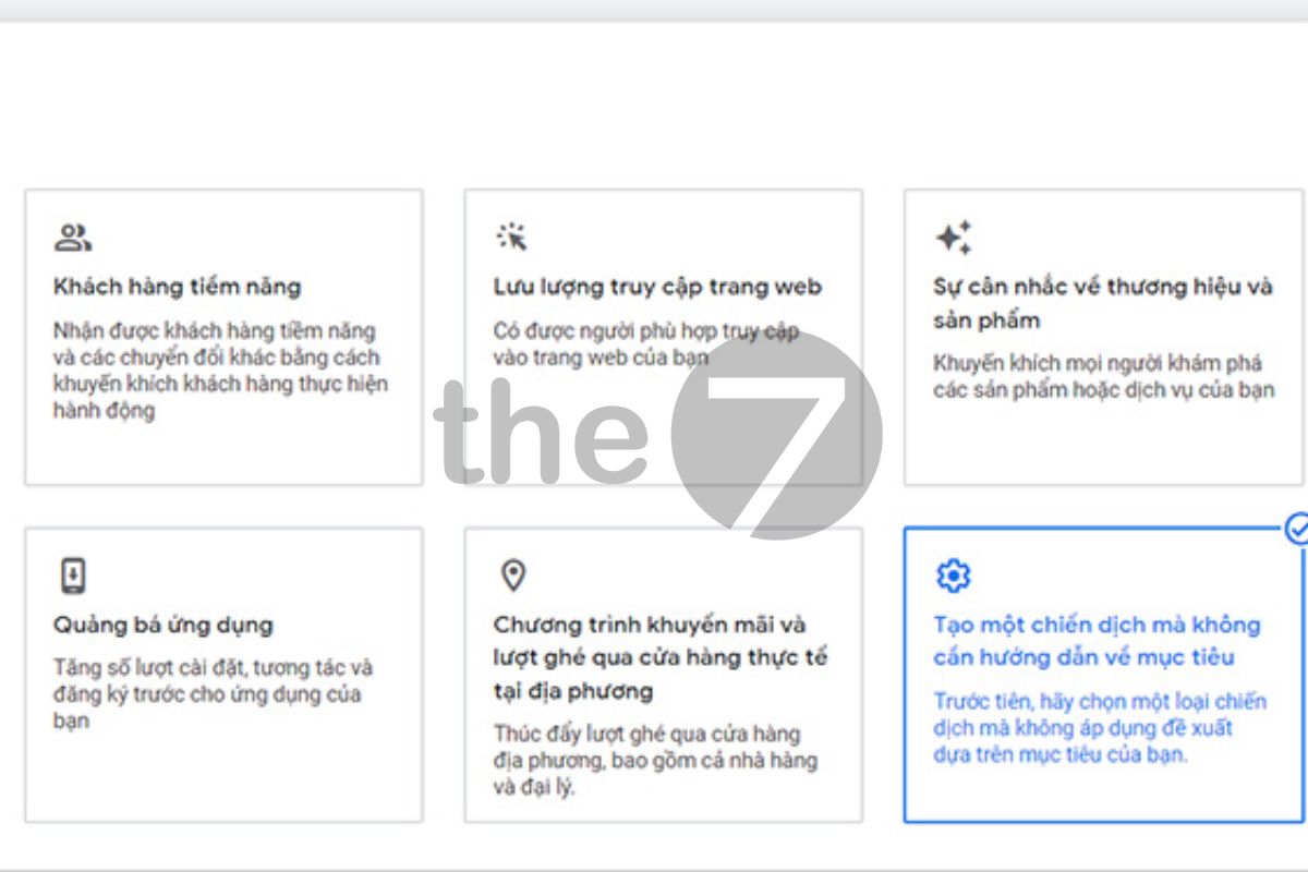 Chọn mục tiêu cho chiến dịch của bạn
