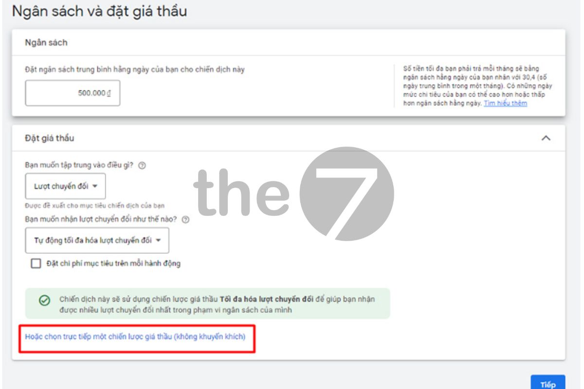 Nếu không nhấp vào tùy chọn thông minh, có thể thay thế bằng CPC thủ công