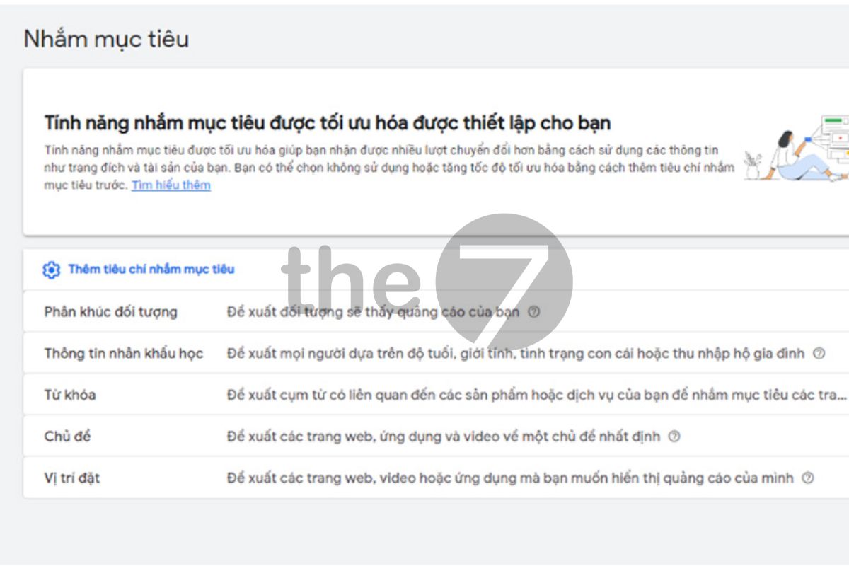 Cài đặt nhóm quảng cáo phù hợp với mục tiêu hướng đến