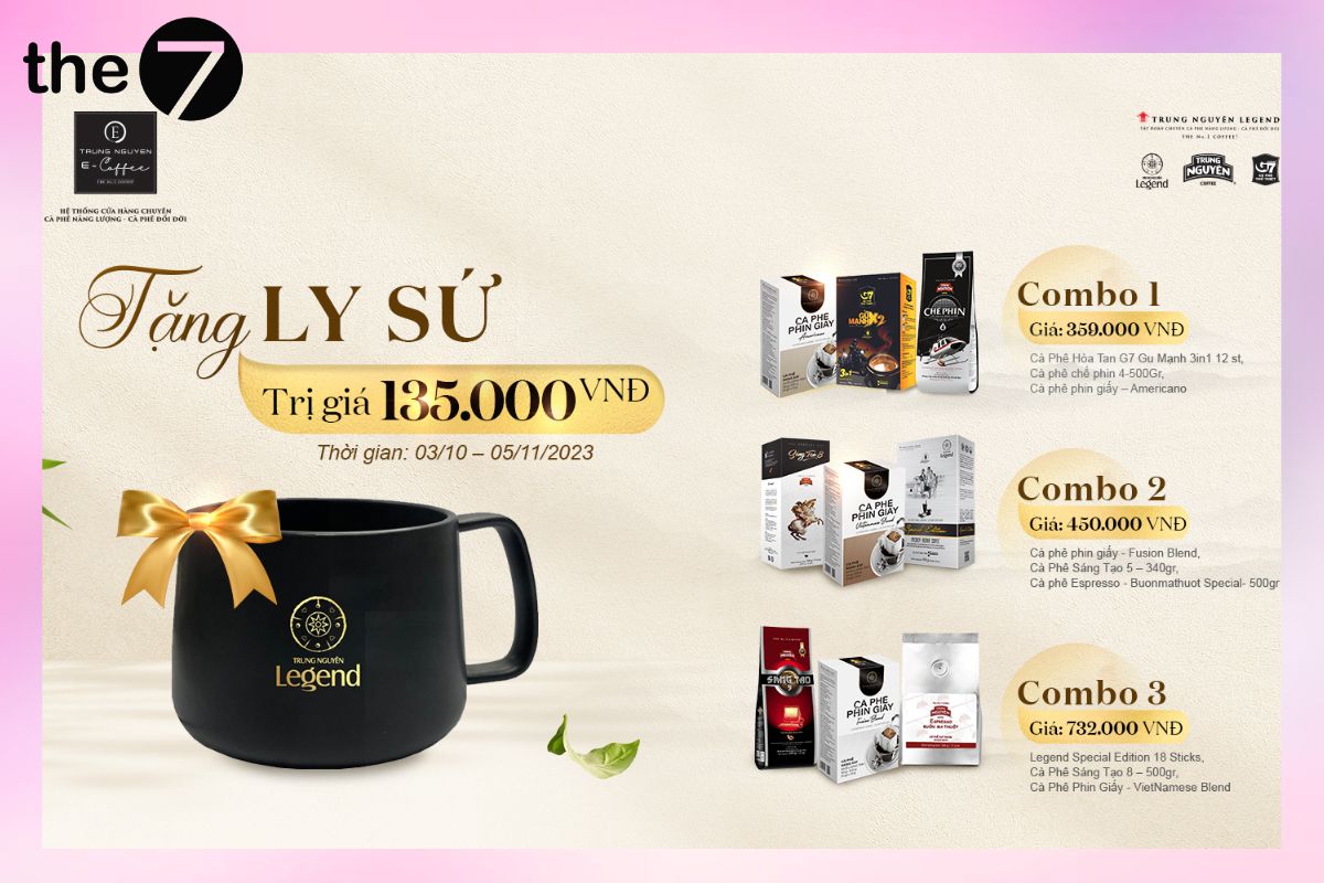Coffee Trung Nguyên áp dụng định giá theo combo thu hút lượng lớn khách hàng