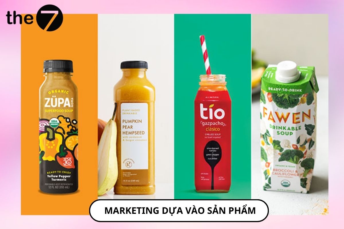 Phương pháp Marketing dựa vào sản phẩm bao gồm các yếu tố thiết kế, bao bì,...