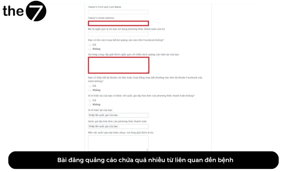 Kháng nghị về vi phạm quảng cáo Facebook