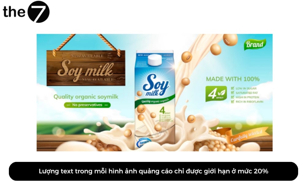 Lượng text trong mỗi hình ảnh quảng cáo chỉ được giới hạn ở mức 20%