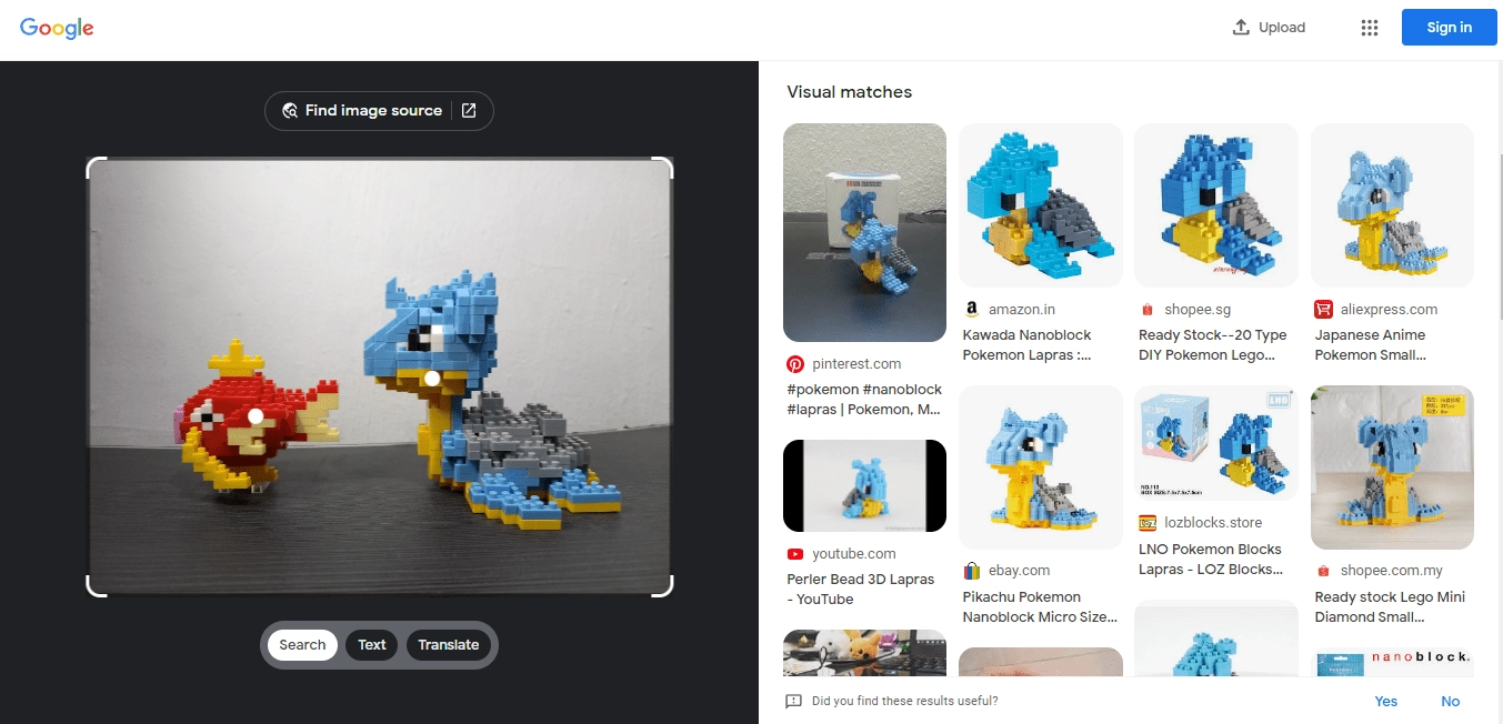 Tìm Kiếm Trực Quan Bằng Google Visual - Ví Dụ