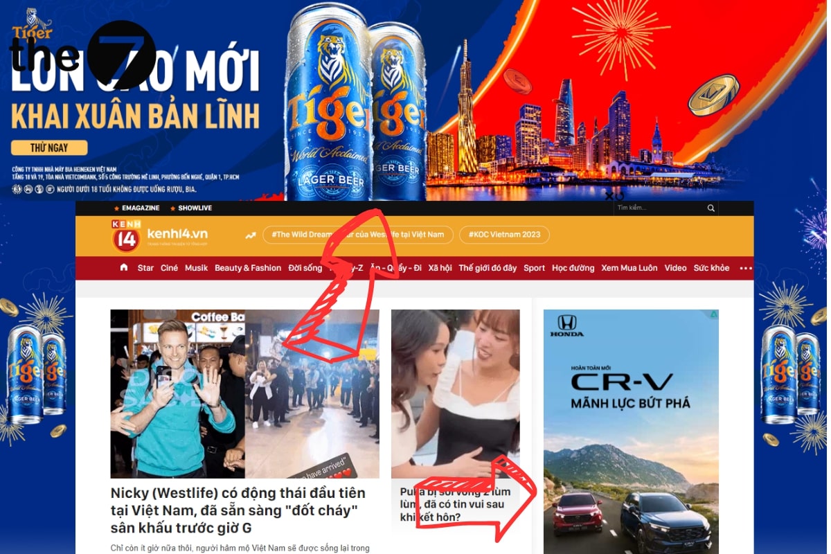 Trên website sẽ có những vị trí nhất định để đặt quảng cáo banner Google