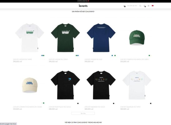 Trang sản phẩm của Levents