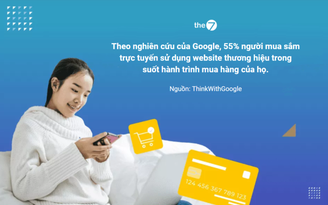 55% người mua sắm trực tuyến sử dụng website thương hiệu trong suốt hành trình mua hàng của họ.