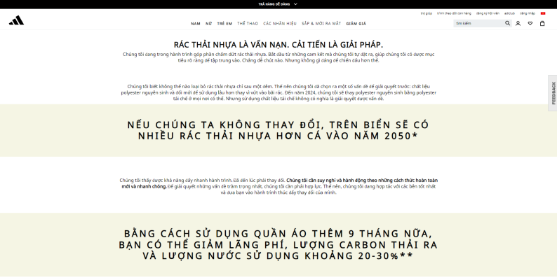 Adidas tuyên truyền vấn đề bảo vệ môi trường