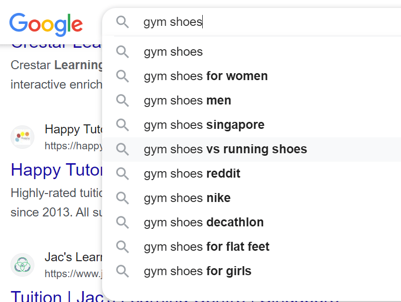 Ví dụ về Semantic keywords