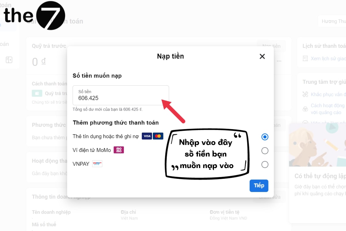 Facebook không giới hạn tối đa số tiền mà bạn nạp vào tài khoản quảng cáo