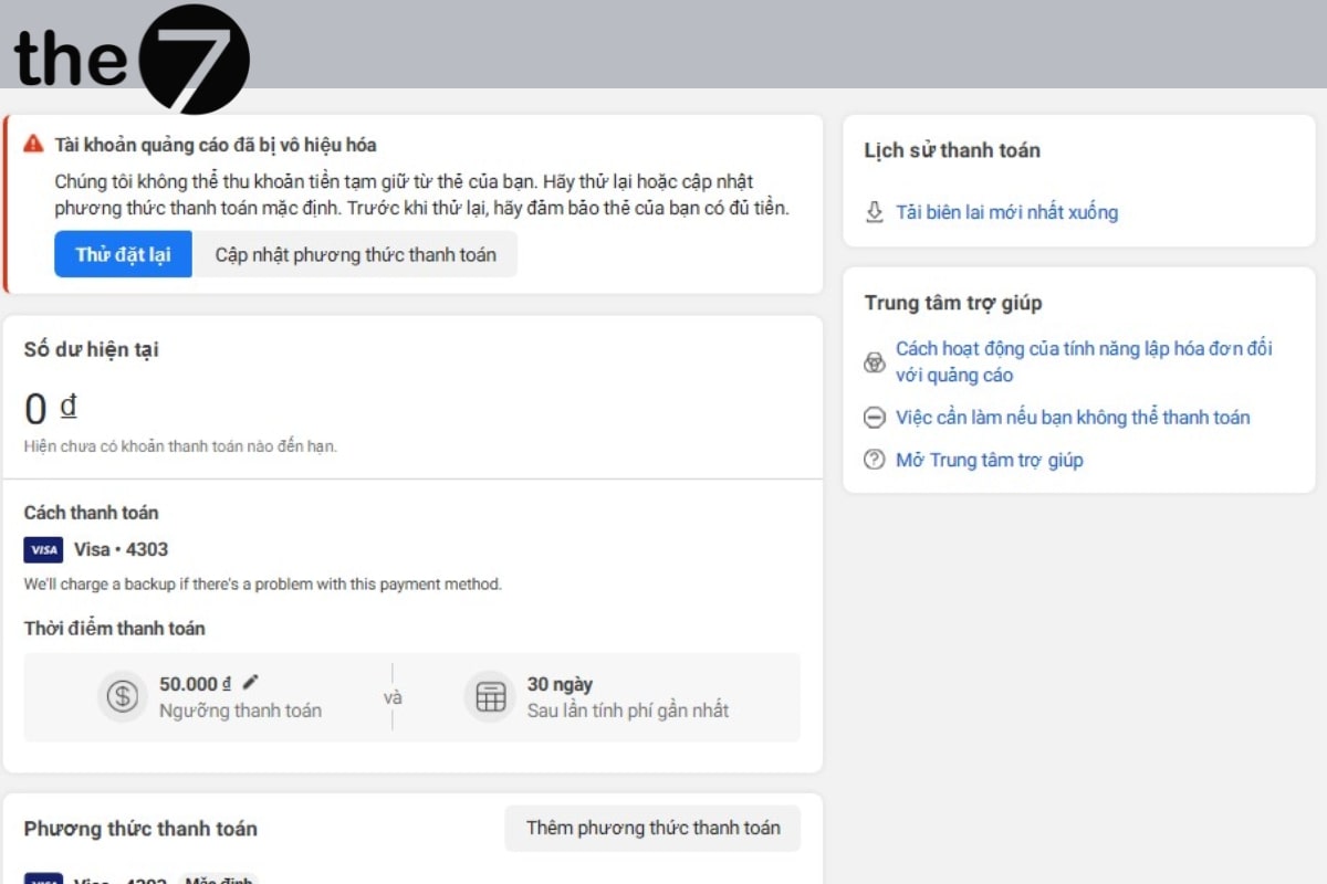 Thẻ từ chối thanh toán có thể do không đủ số dư tối thiểu ngân hàng quy định
