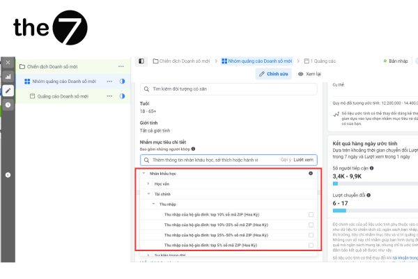 Target đối tượng theo mức thu nhập