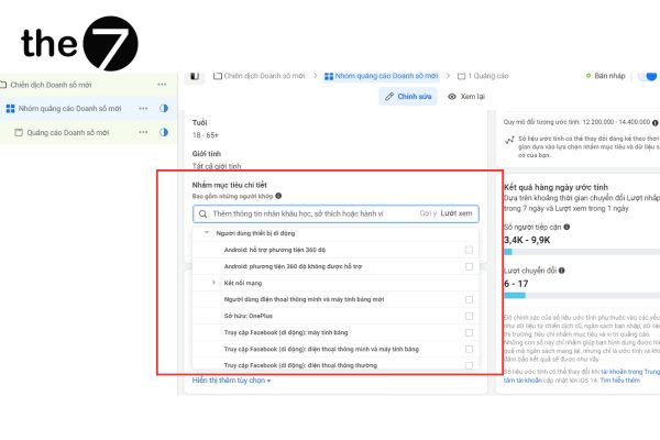 Target vào dùng thiết bị di động