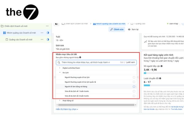 Target vào đối tượng thích đi du lịch