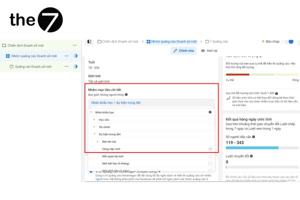 Target đối tượng mới thay đổi công việc