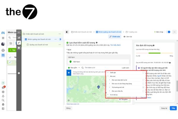 taget khu vực vị trí