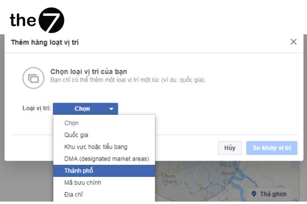 Chọn thành phố target