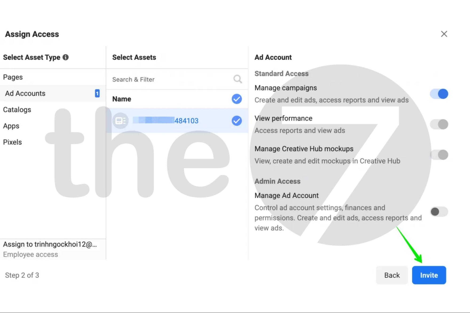 Nhấp chọn Invite