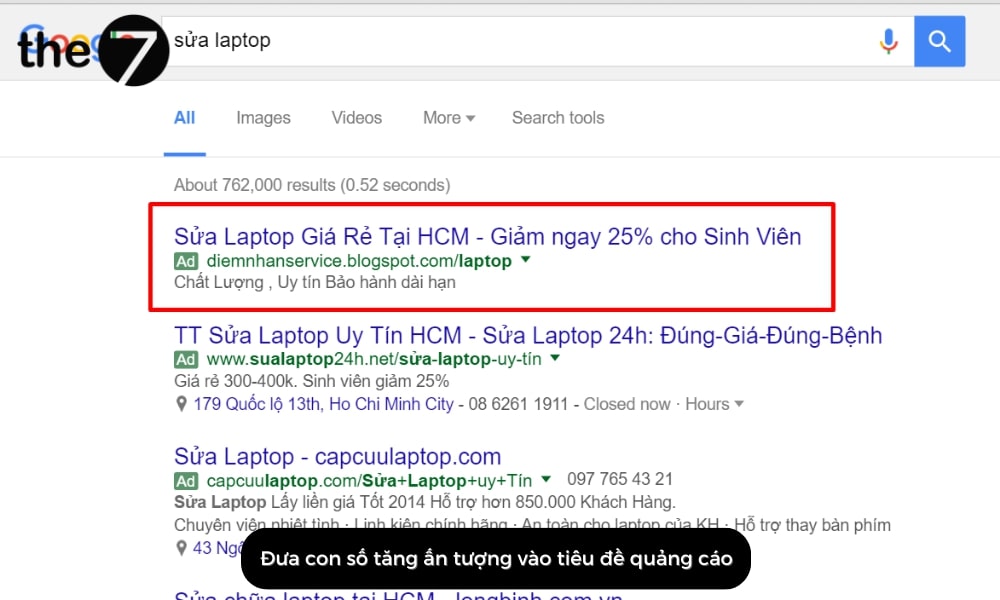 Đưa con số tăng ấn tượng cho tiêu đề quảng cáo cho tệp khách hàng nhất định