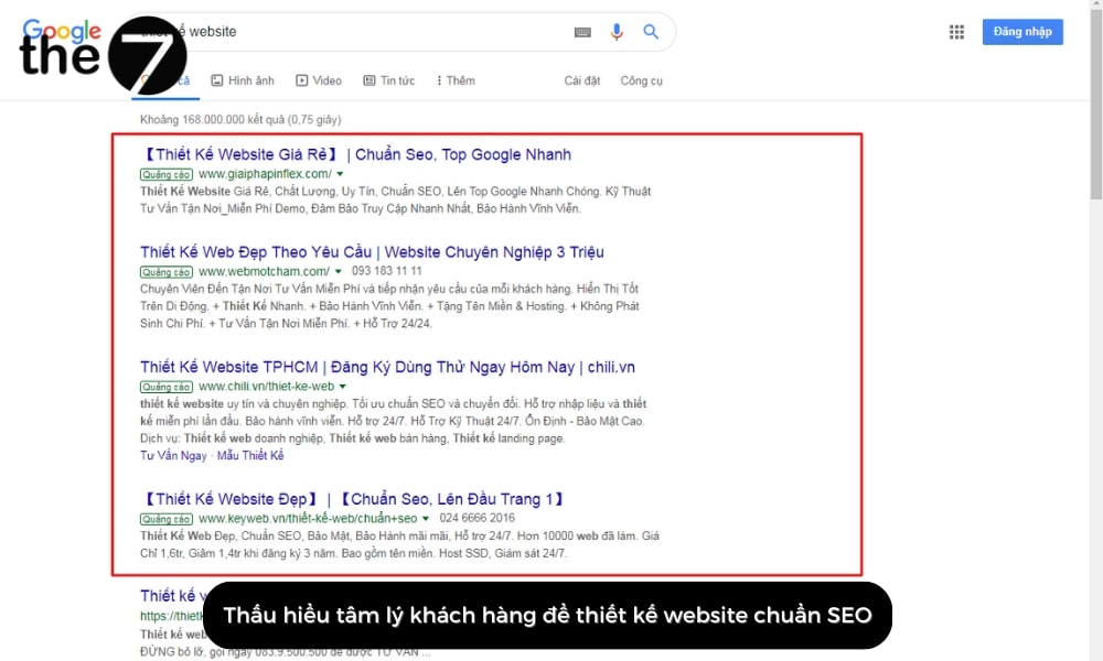 Thấu hiểu tâm lý khách hàng cần thiết kế website chuẩn SEO để lên top