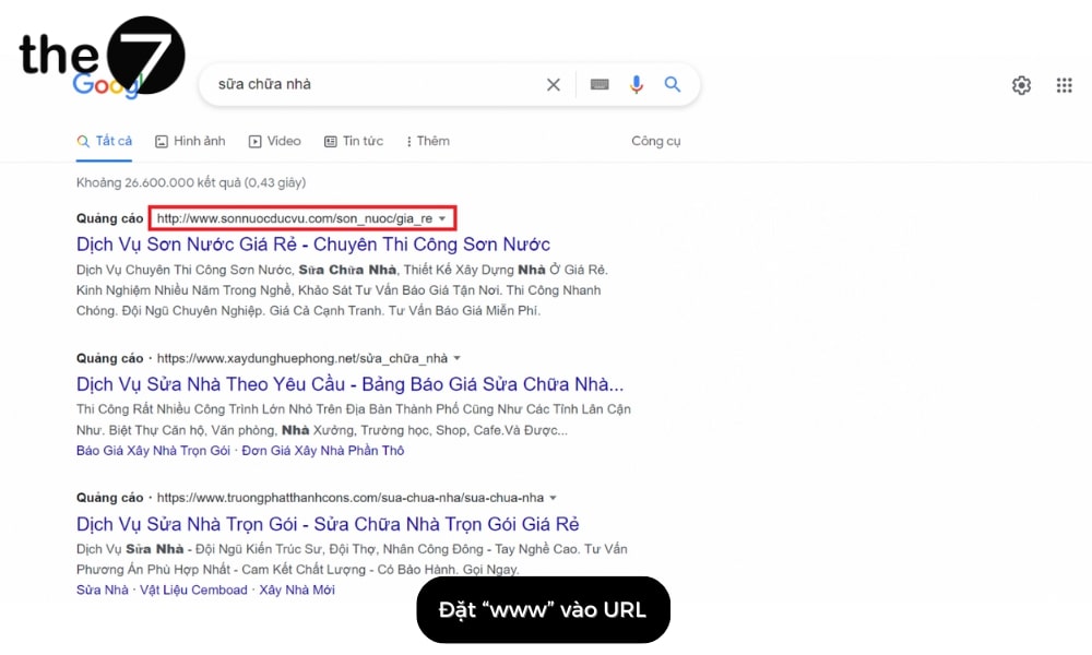 Nên đặt thêm “www” ở URL để gây chú ý