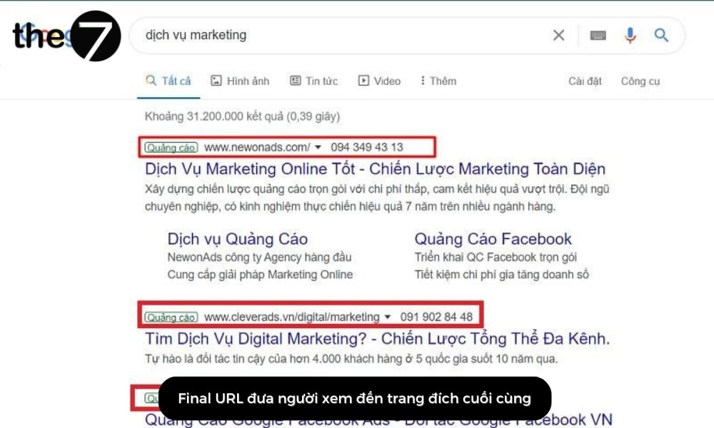 Final URL – Đường dẫn cuối cùng