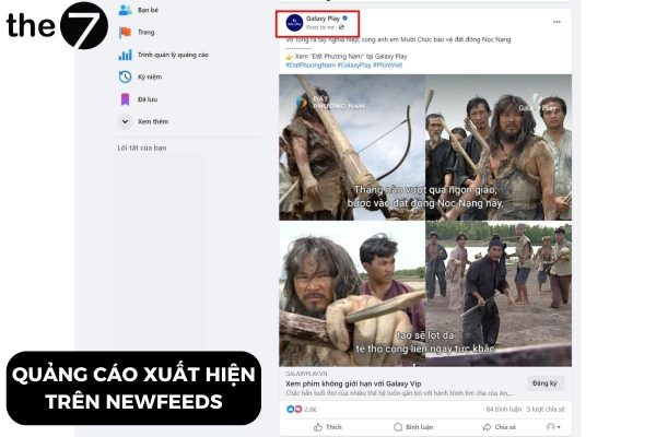 Quảng cáo xuất hiện trên newfeeds