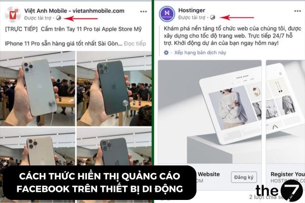 hiển thị quảng cáo Facebook trên thiết bị di động