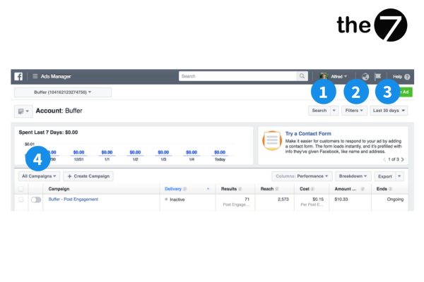 Bộ lọc Facebook Ads Manager