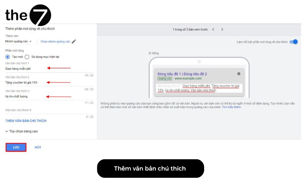 Thêm văn bản chú thích