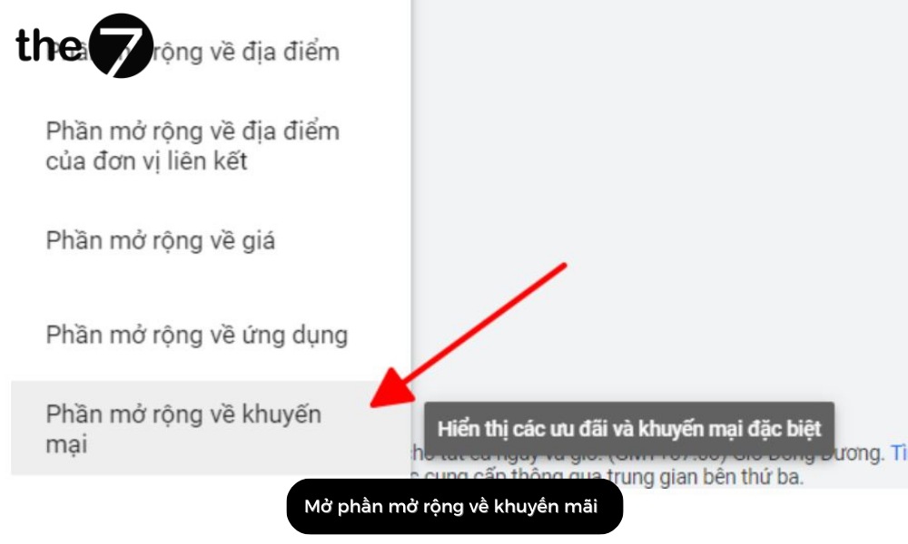 Phần mở rộng về khuyến mãi
