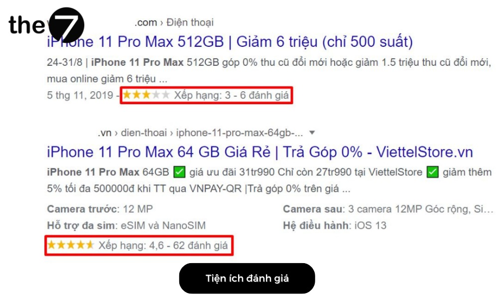 Tiện ích đánh giá