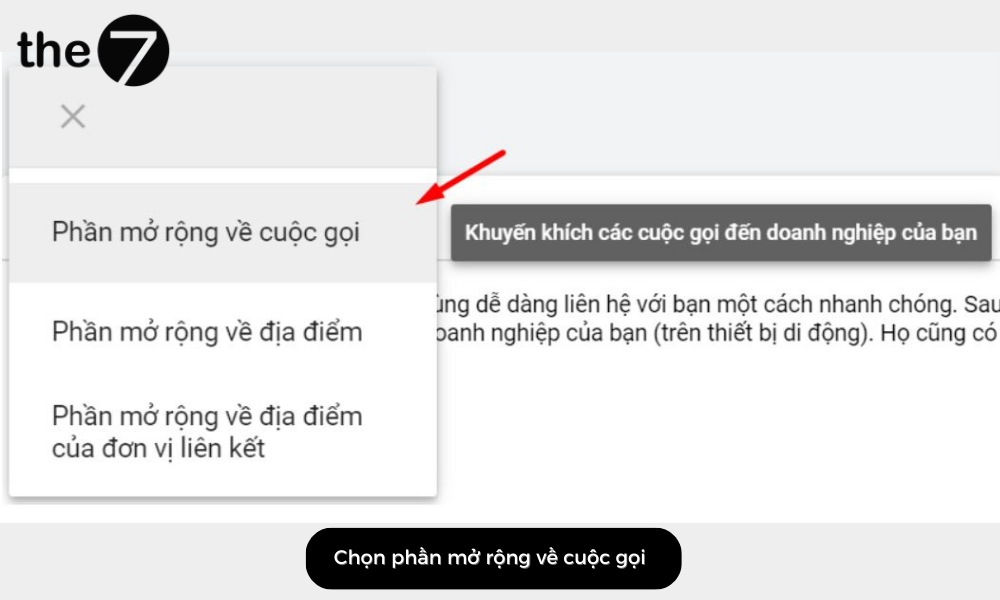 Chọn phần mở rộng