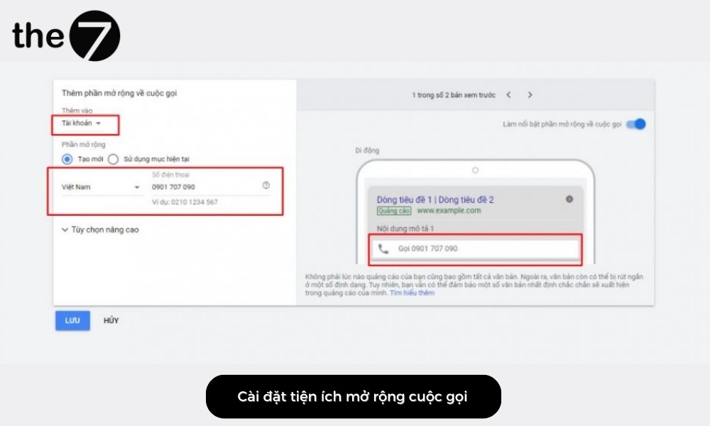 Cài đặt tiện ích mở rộng cuộc gọi