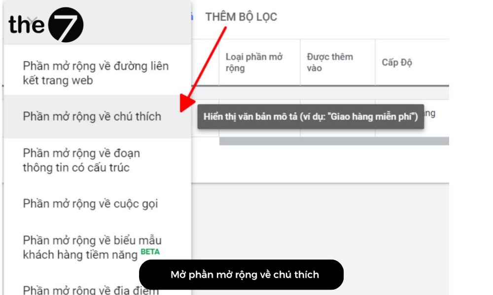 Phần mở rộng về chú thích