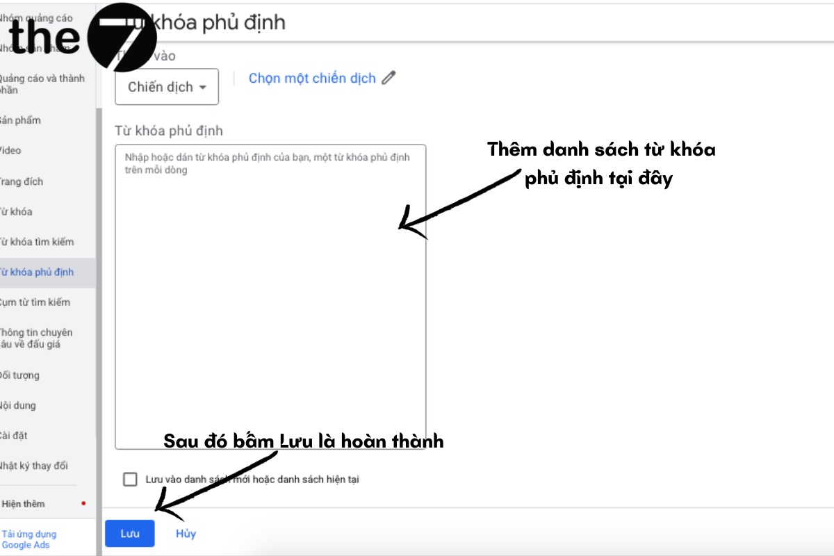 các loại từ khóa google ads