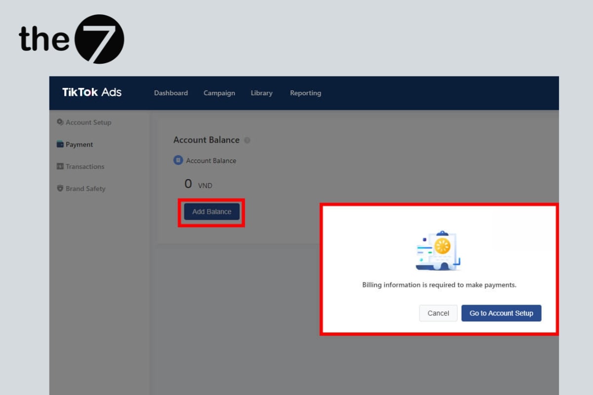Chọn “Thêm số dư”