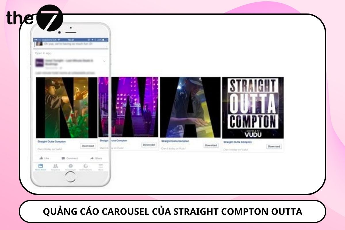 Straight Compton Outta sử dụng Carousel Facebook để quảng bá phim