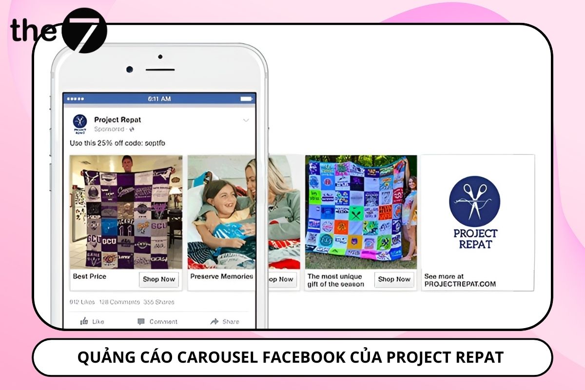 Từng câu chuyện được Project Repat lồng ghép trong Carousel Ads