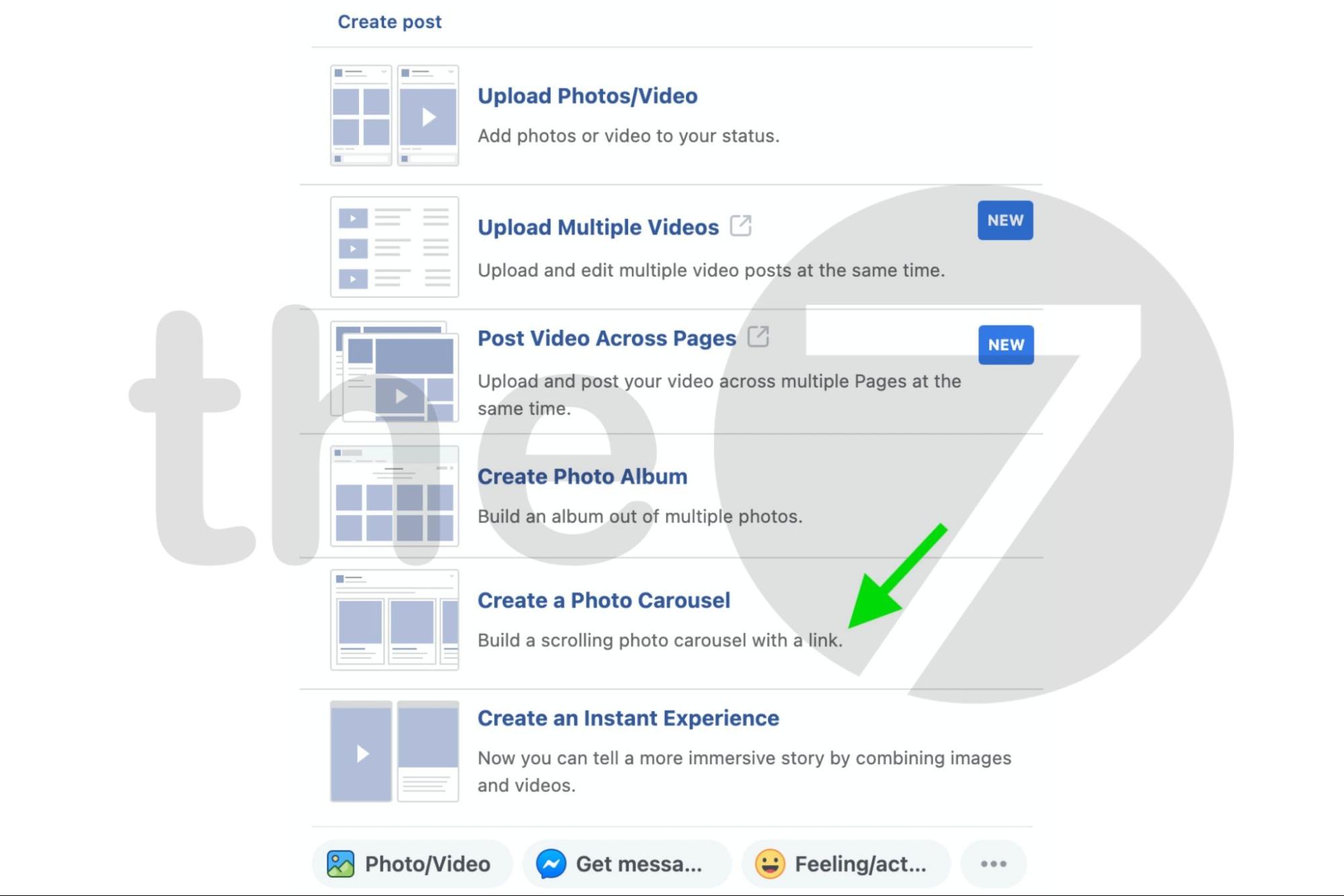 Chọn “Create a Photo Carousel”