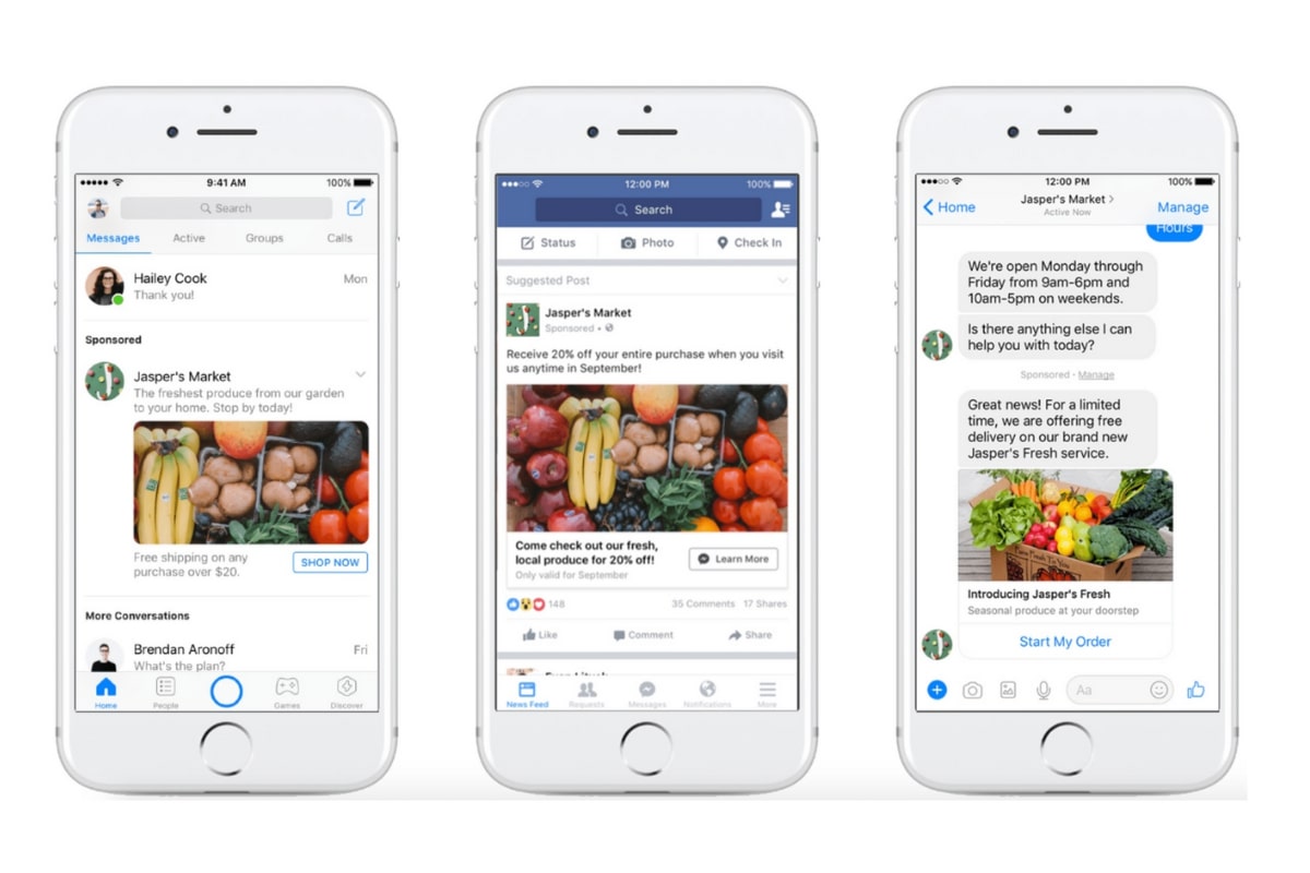 Mô phỏng quảng cáo Messenger Home Ads