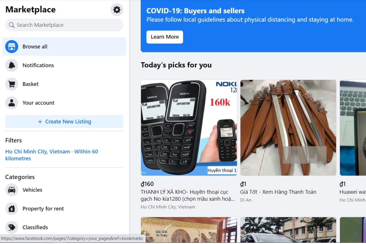 Mô phỏng Facebook Marketplace Ads