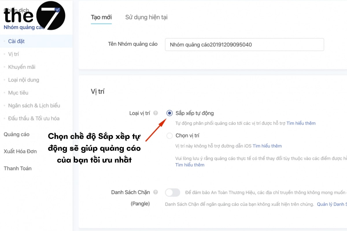 The next step is to choose where your ads will appear