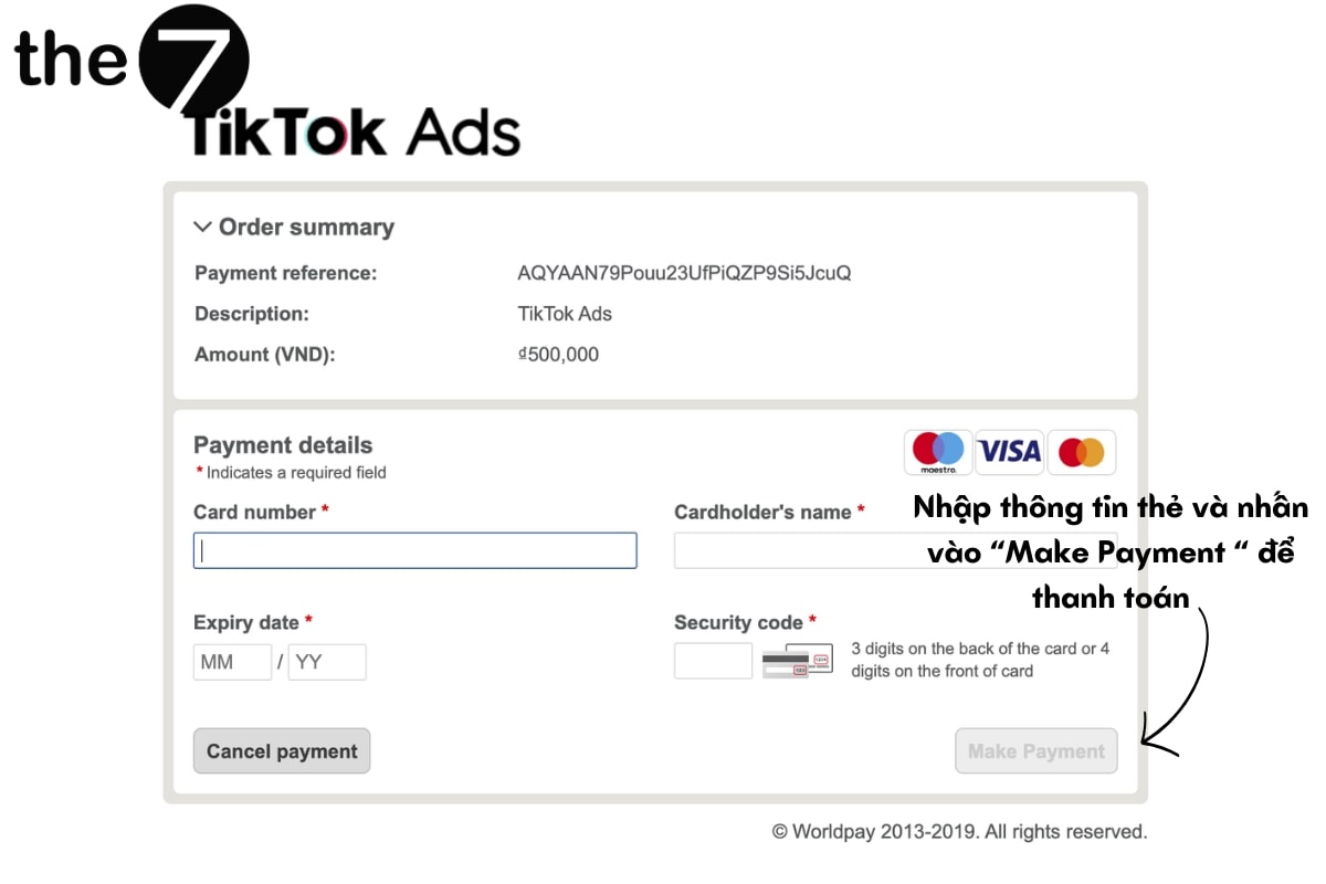 Click Make Payment to complete the payment