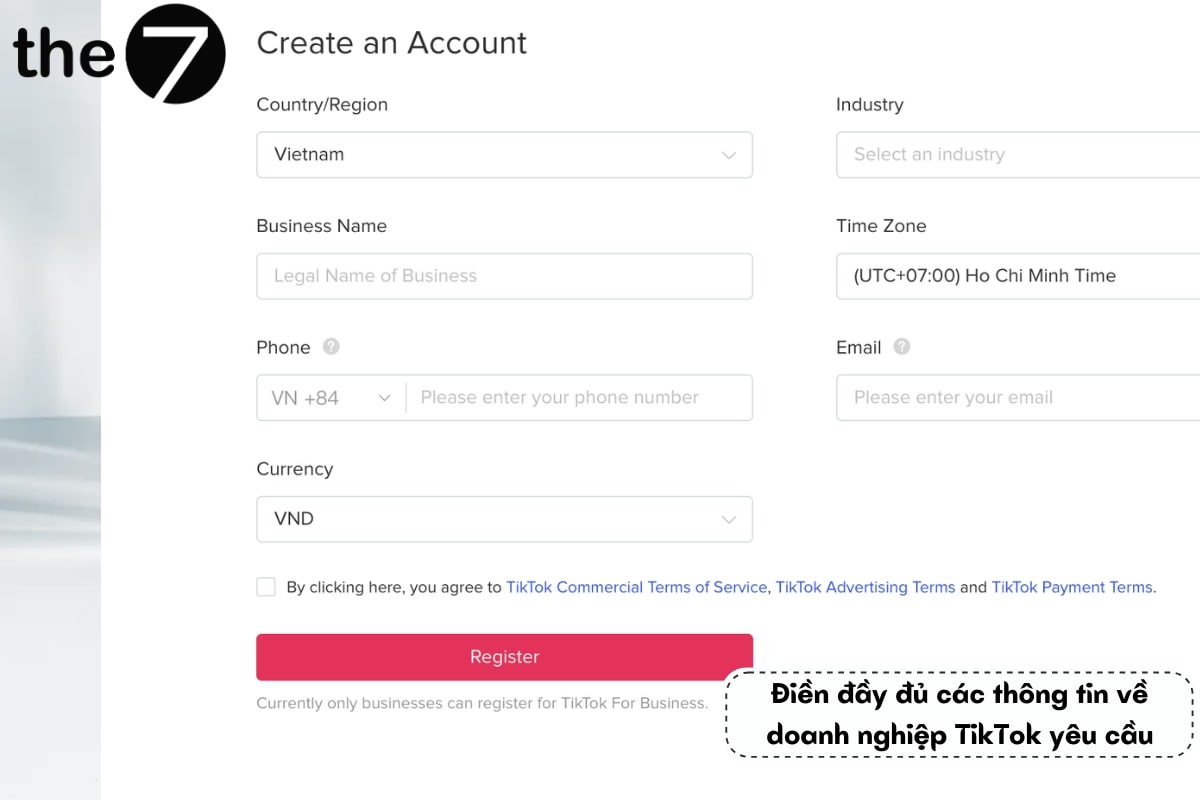 Fill in all required details such as your name, email, phone number, and password